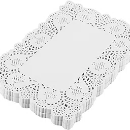 pocheon Pocheon® 16 x 12 Inch (40 X 30 cm) Disposable Rectangular Paper Doilies for Food, Cakes, Baked Goods, Desserts, Tableware (100) image 1