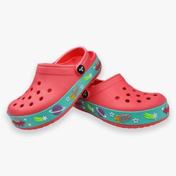 Toothless Space Theme Designed Perforated Slingback Clogs - Fuchsia-picture-45