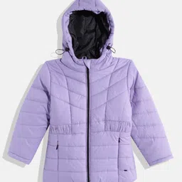 OKANE Woven Full Sleeves Solid Color Hooded Puffer Jacket - Mauve-image-42