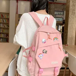 KPOP Women Brand Logo Applique Backpack-picture-50