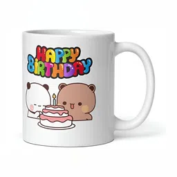 Mr UVD White & Brown Printed Ceramic Glossy Mugs 350 ml image 4