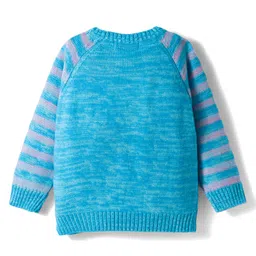 Wingsfield Full Sleeves Animal Designed Fur Detailed Sweater - Blue image 2