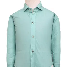 Rikidoos Full Sleeves Fur Detailed 3 Piece Party Suit Set With Bow - Pista & Dark Grey image 2