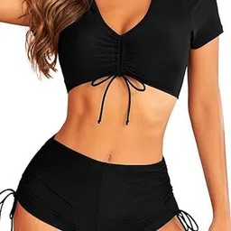 DREAM X FASHION V-Neck High-Waist Swim Bikini Set image 4