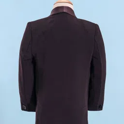 Robo Fry Woven Full Sleeves Four Piece Solid Colour Party Suits With Bow -Maroon image 3