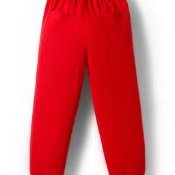 Honeyhap Premium 100% Cotton Single Lounge and Track Pants With Bio Finish - RED ALERT image 3