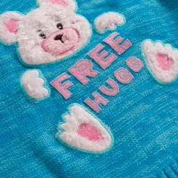 Wingsfield Full Sleeves Animal Designed Fur Detailed Sweater - Blue image 3