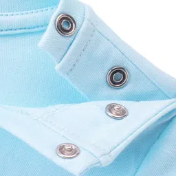 BLUSHES 100% Cotton Fathers Day Theme Half Sleeves My Dad Is My Hero Text Printed Tee - Aqua Blue image 5