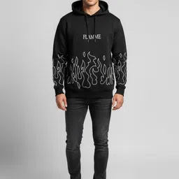 YONGE Men Printed Hooded Sweatshirt image 5