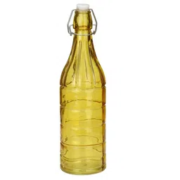 1ST TIME Yellow & Transparent Glass Solid Water Bottle image 3