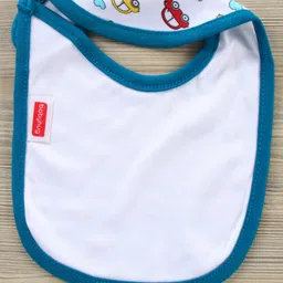 Babyhug Interlock Cotton Bibs Car Print Pack of 2 - Blue image 5