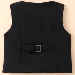 Robo Fry Knit Full Sleeves Solid Colour 3 Piece Party Suit with Bow & Hat - Black image 5