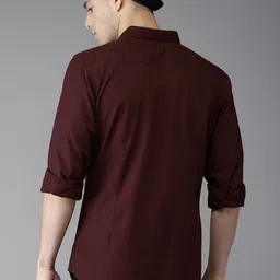 HERE&NOW Men Burgundy Casual Shirt image 4