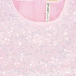 Pantaloons Junior Pink Cotton Embellished Dress image 2