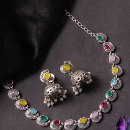 PANASH Stones Studded & Beaded Jewellery Set-picture-8