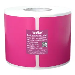 Tudko 50x100 mm 80 GSM 1 UP Self Adhesive Paper Label Pink-image-30