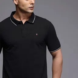Louis Philippe Jeans Polo Collar Pure Cotton Slim Fit T-shirt-picture-17