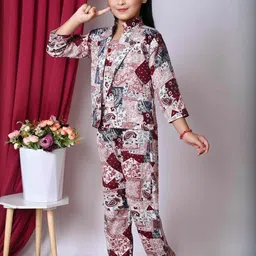 MILILIAM Girls Printed Top and Trousers with Blazer image 3