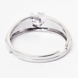 Clara 925 Sterling Silver CZ-Studded Adjustable Finger Ring image 3