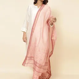 Fabindia Pink Woven Pattern Dupatta-picture-26