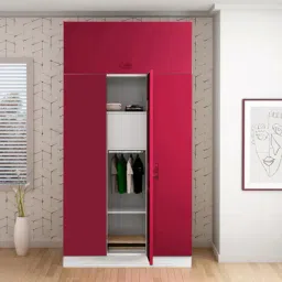 Godrej Interio Slimline 3-Door Steel Almirah, Red (1-Year Warranty, 1 Locker, 2 Drawers,OHU)-picture-22