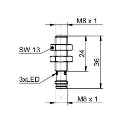 BAUMER Connector M8 Inductive Proximity Switch IGYX 08P17B3/S35L image 2