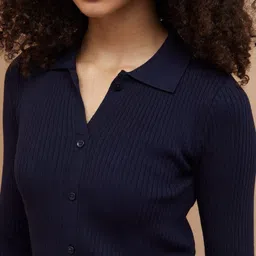 Ginger by Lifestyle Women Ribbed Shirt Collar Regular Top image 4