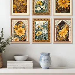 Kotart Brown 6 Piece Wooden Abstract Wall Art-image-3