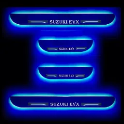 SCA Black Beauty Car Footstep/Door Sill Scuff Plate with Blue Color LED Light for Maruti EVX All Model (Set of 4 Pcs)-picture-45