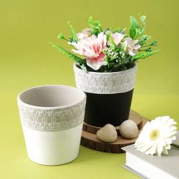 Tayhaa Multicolor Ceramic Planter Pot - Set of 2-image-55