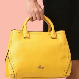 Lavie Omnia Ocher Yellow Solid Medium Satchel Handbag-picture-31