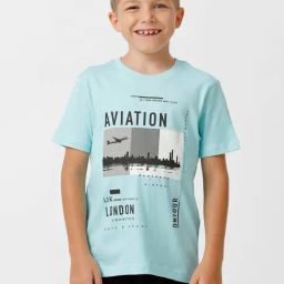 Kate & Oscar Kids Turquoise Printed T-Shirt-picture-22