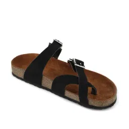 Mozafia Women's Black Toe Ring Sandals image 3