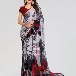 Moda Rapido Abstract printed Saree With Blouse Piece image 1