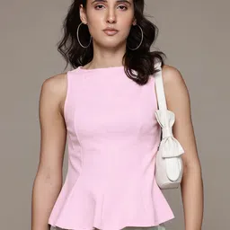 MANGO Panelled Peplum Top-picture-30