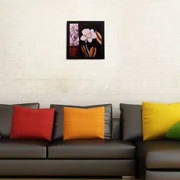 eCraftIndia Multicoloured Floral Matt Textured UV Framed Wall Art image 4