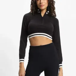 Forever 21 Black Cotton Crop Top-picture-18
