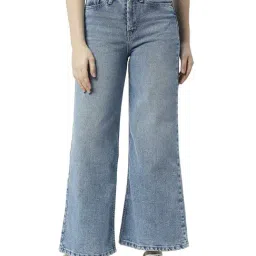 Pepe Jeans Blue Cotton High Rise Wide Leg Jeans-picture-42