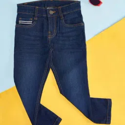 Pantaloons Junior Blue Cotton Tapered Fit Jeans-picture-42