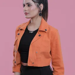 French Theory Women Floral Crop Open Front Jacket image 2