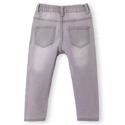 Babyhug Full Length Washed Denim Stretch Jeans - Grey image 2