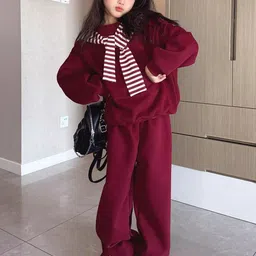 LULU & SKY Girls Round Neck Sweatshirt With Trouser image 4