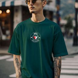 TOGS & TERRE Typography Printed Organic Cotton Drop-Shoulder Sleeves Oversized T-shirt-picture-15