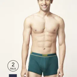 Ajile by Pantaloons Green & Blue Cotton Regular Fit Trunks - Pack Of 2-picture-23