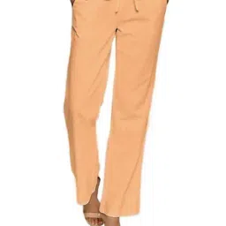 PATRORNA Peach High Rise Relaxed Fit Paperbag Culottes Trousers-image-3