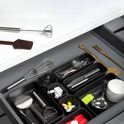 Myntra Elegant Homes Black 32 Pieces Regular Drawer Organiser Organisers image 3