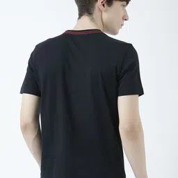 Huetrap Men Black Printed Round Neck T-shirt image 5