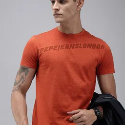 Pepe Jeans Brand Logo Printed Pure Cotton Slim Fit T-shirt image 1