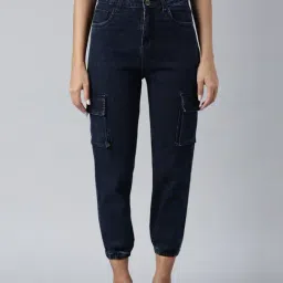 ZHEIA Blue Cotton Slim Fit Joggers-picture-46