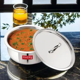 HAZEL Triply Stainless Steel Induction Bottom Tope With Stainless Steel Lid, 4.6 Litre, 23 cm-image-40